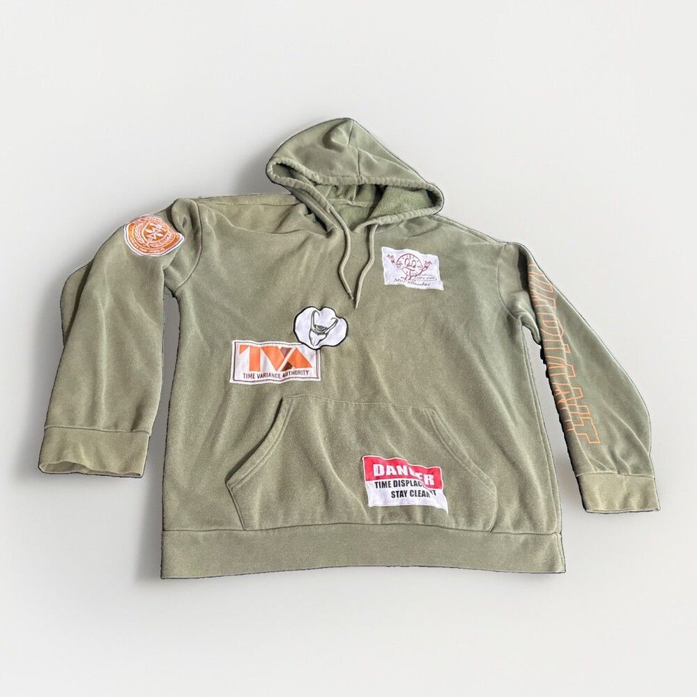 Her Universe Marvel Loki TVA Patch Hoodie XL Green Cozy Disney Villain